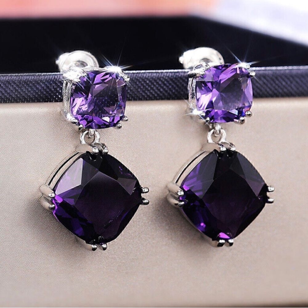 💜 New sparkling purple crystal earrings 💜 - Picture 6 of 6